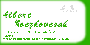 albert moczkovcsak business card